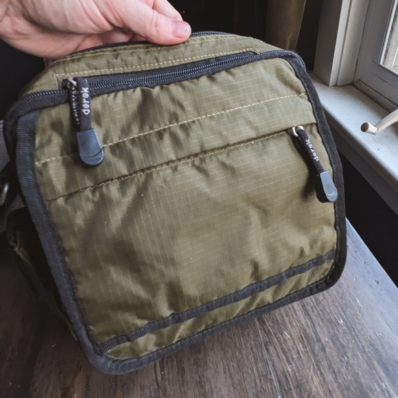 Derek Alexander Top Zip Olive Shoulder Bag. Great for travel and hiking! - Picture 7 of 14